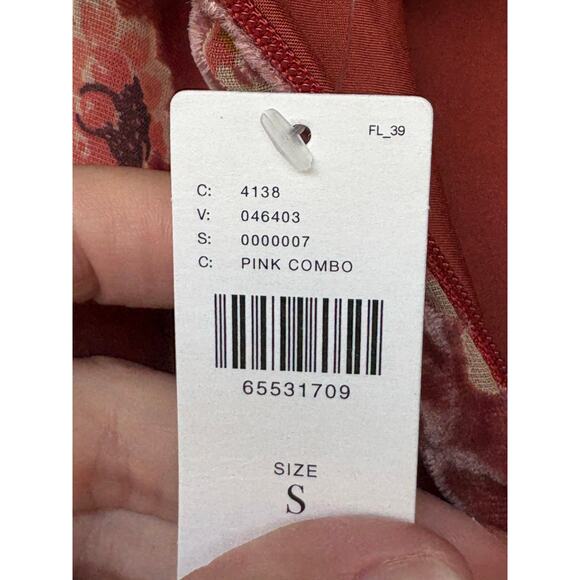 NEW NWT Hutch Dusty Rose Velvet Floral Burnout Wide Leg Trouser Pants - S - Picture 7 of 9